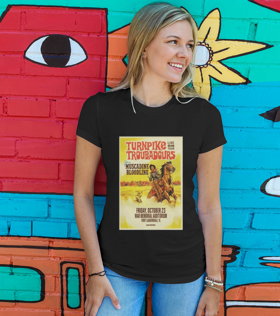 Turnpike Troubadours Live On Tour Featuring Muscadine Bloodline War Memorial Auditorium Fort Lauderdale October 23 T-Shirt
