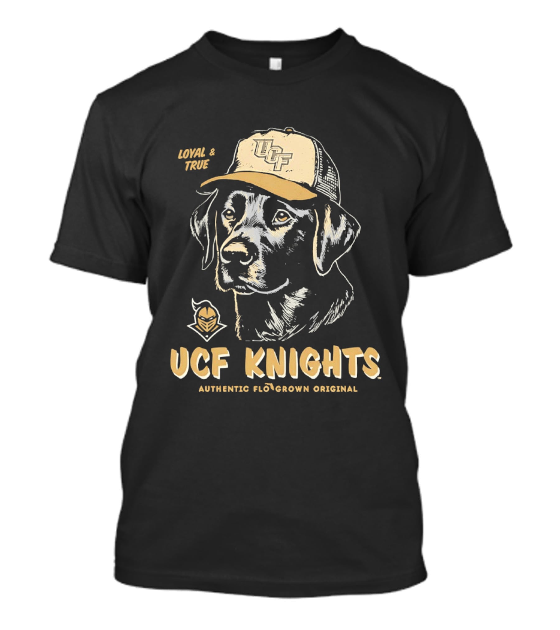 UCF Knights Loyal And True Black Lab Dog Authentic Florgrown Original T-Shirt