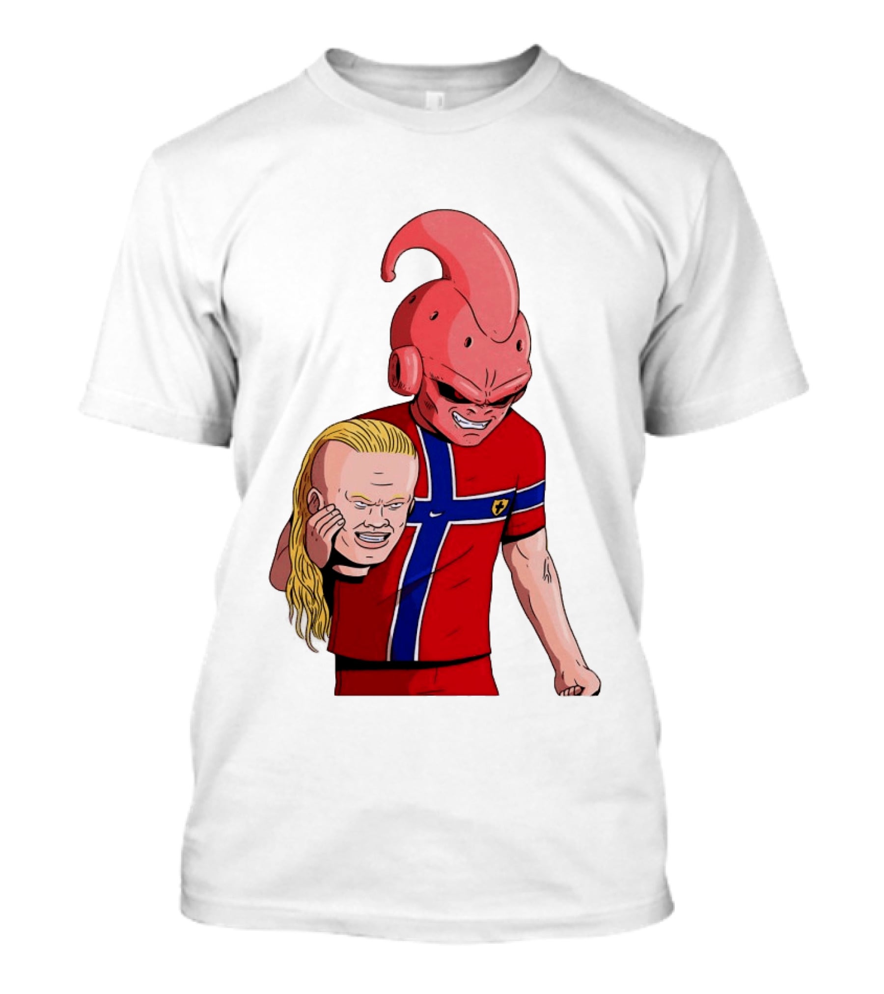 Majin Buu Holding Erling Haaland With Norway Football Jersey T-Shirt