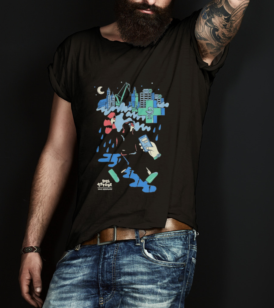 Taco Hemingway 2026 Tour Cityscape With Cross And Moon T-Shirt