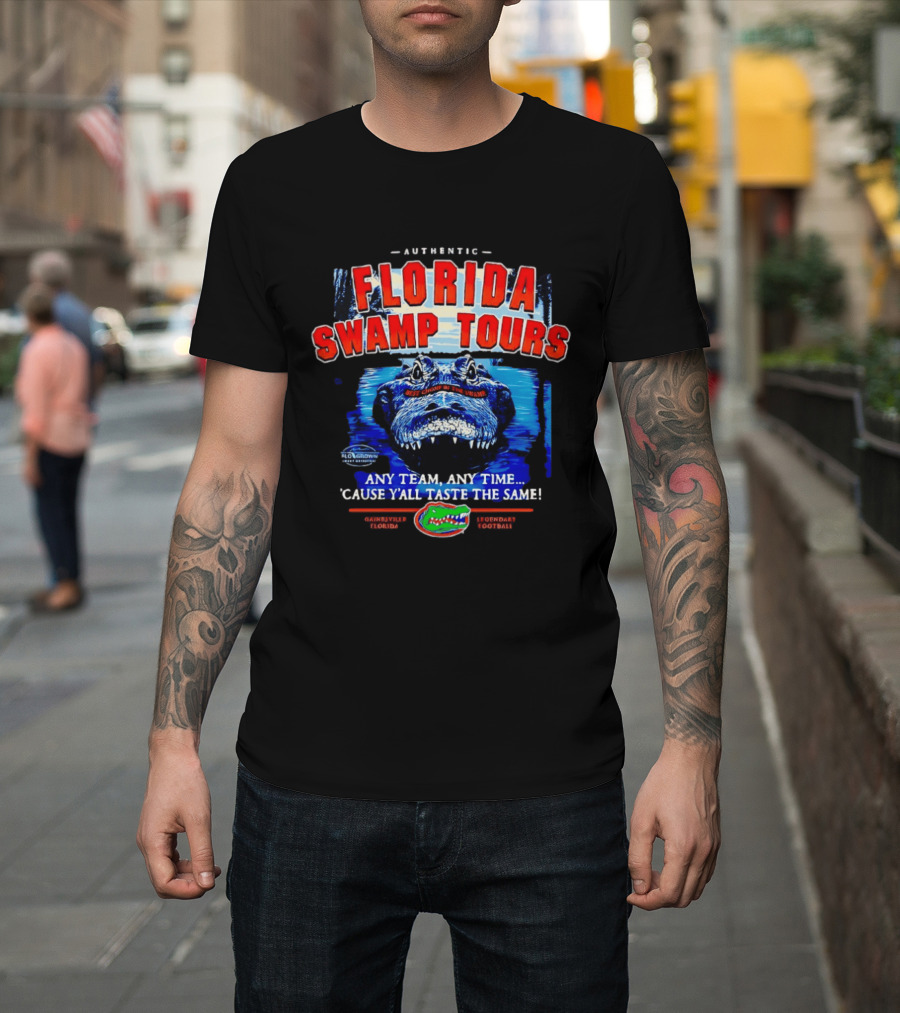 Authentic Florida Swamp Tours Alligator Gainesville Football T-Shirt