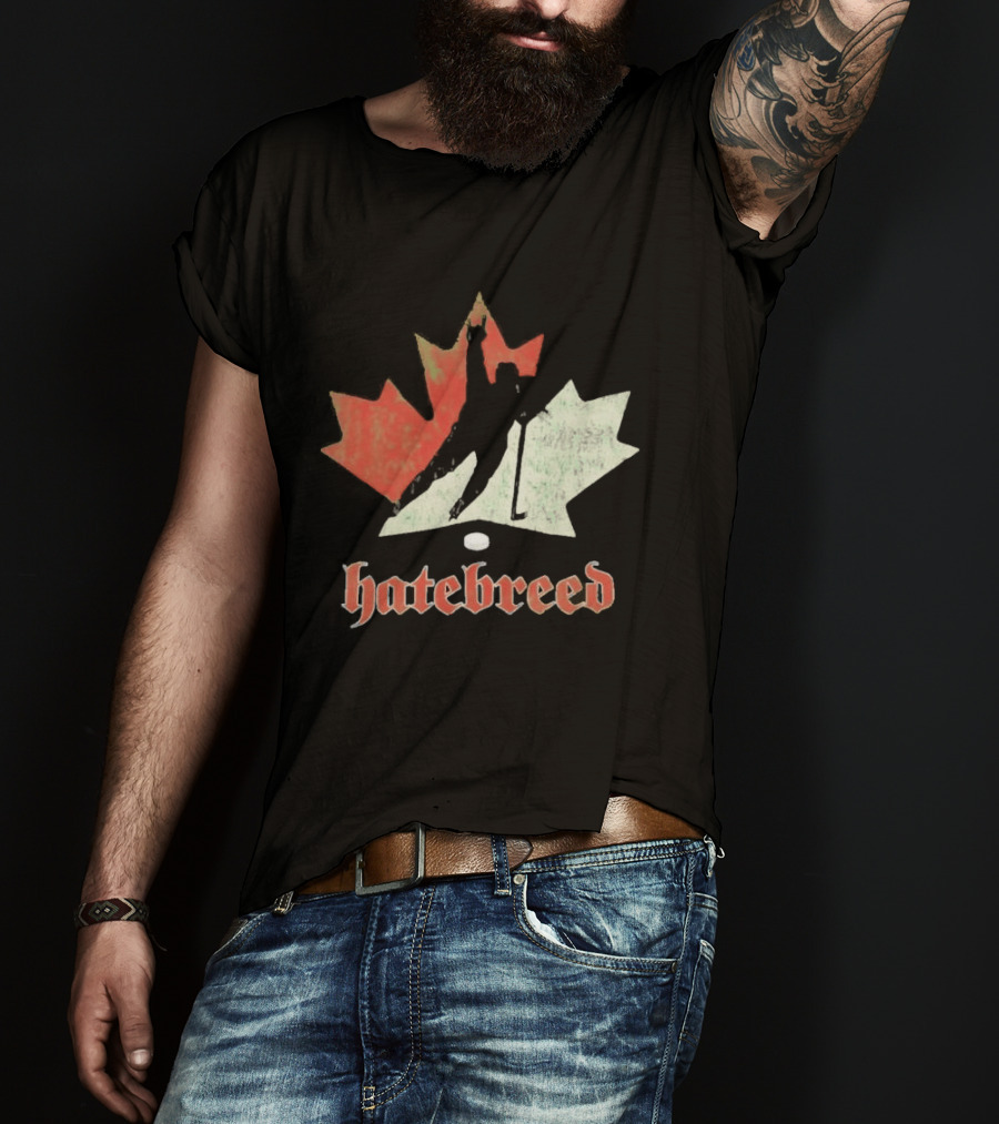 Maple Leaf Hockey Player Hatebreed T-Shirt