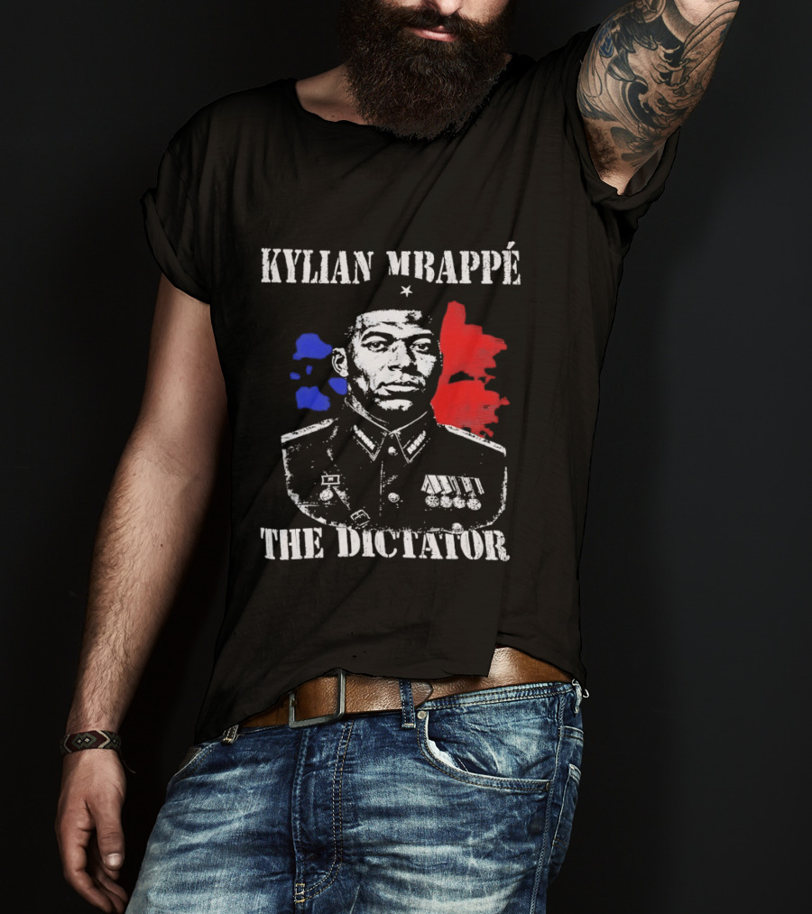 Kylian Mbappé The Dictator Military Uniform Meme Tricolor T-Shirt