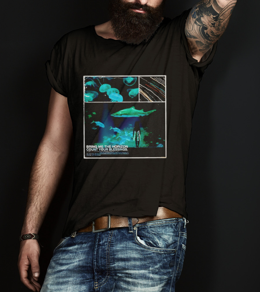 Bring Me The Horizon Count Your Blessings Aquarium Sharks And Jellyfish T-Shirt