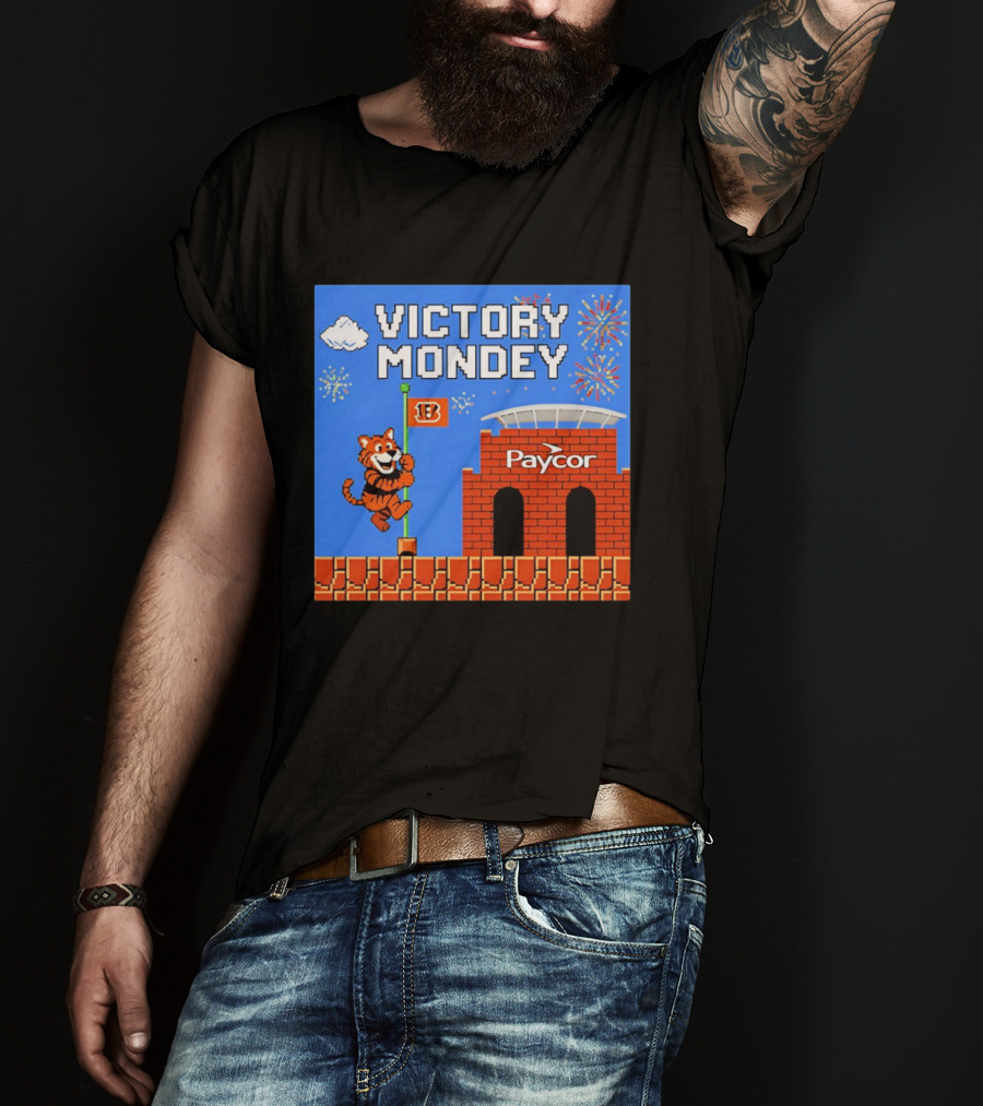 Cincinnati Bengals Victory Mondey Pixel Art Tiger Paycor Stadium Celebration T-Shirt