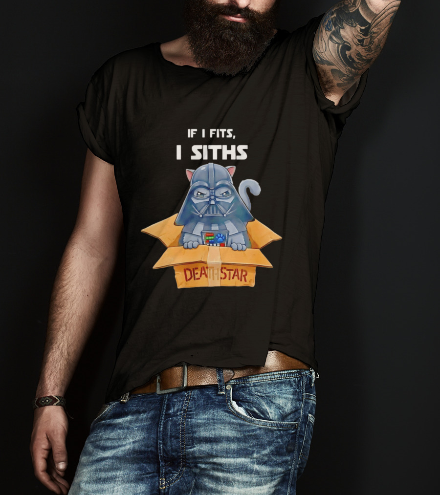If I Fits I Siths Darth Vader Cat In Death Star Box T-Shirt