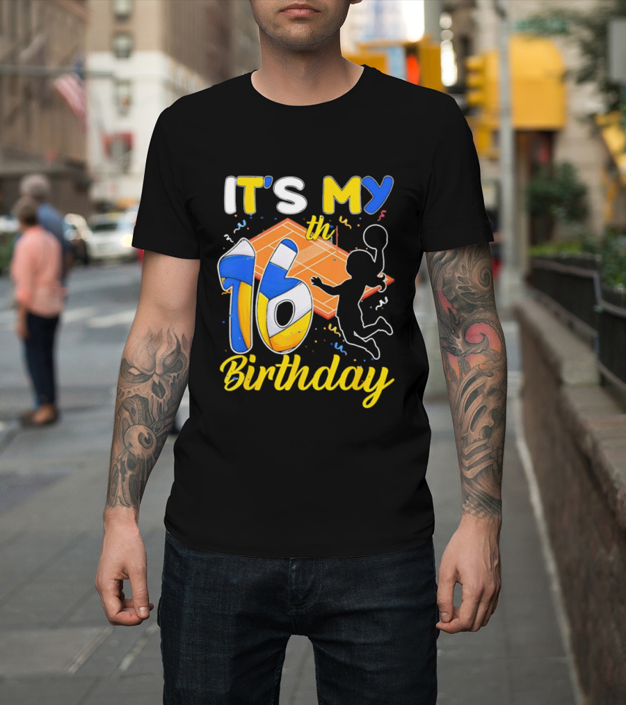 It's My 16th Birthday Volleyball Court T-Shirt