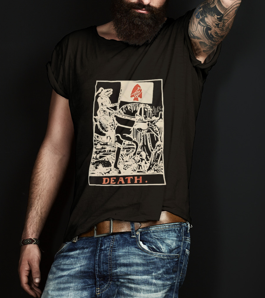 Death Tarot Card Knight Arrowhead Symbol Flag T-Shirt