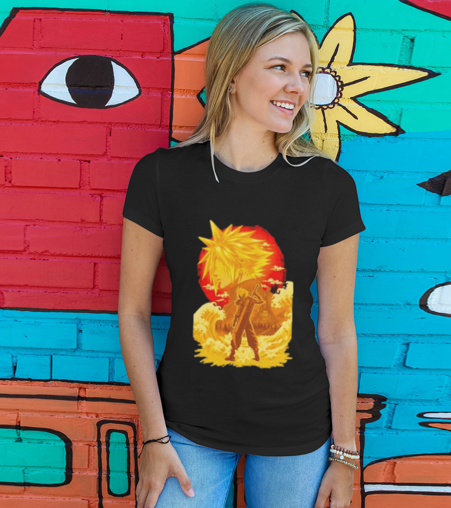 Cloud Strife Final Fantasy VII Shinra Ukiyo E Wave T-Shirt