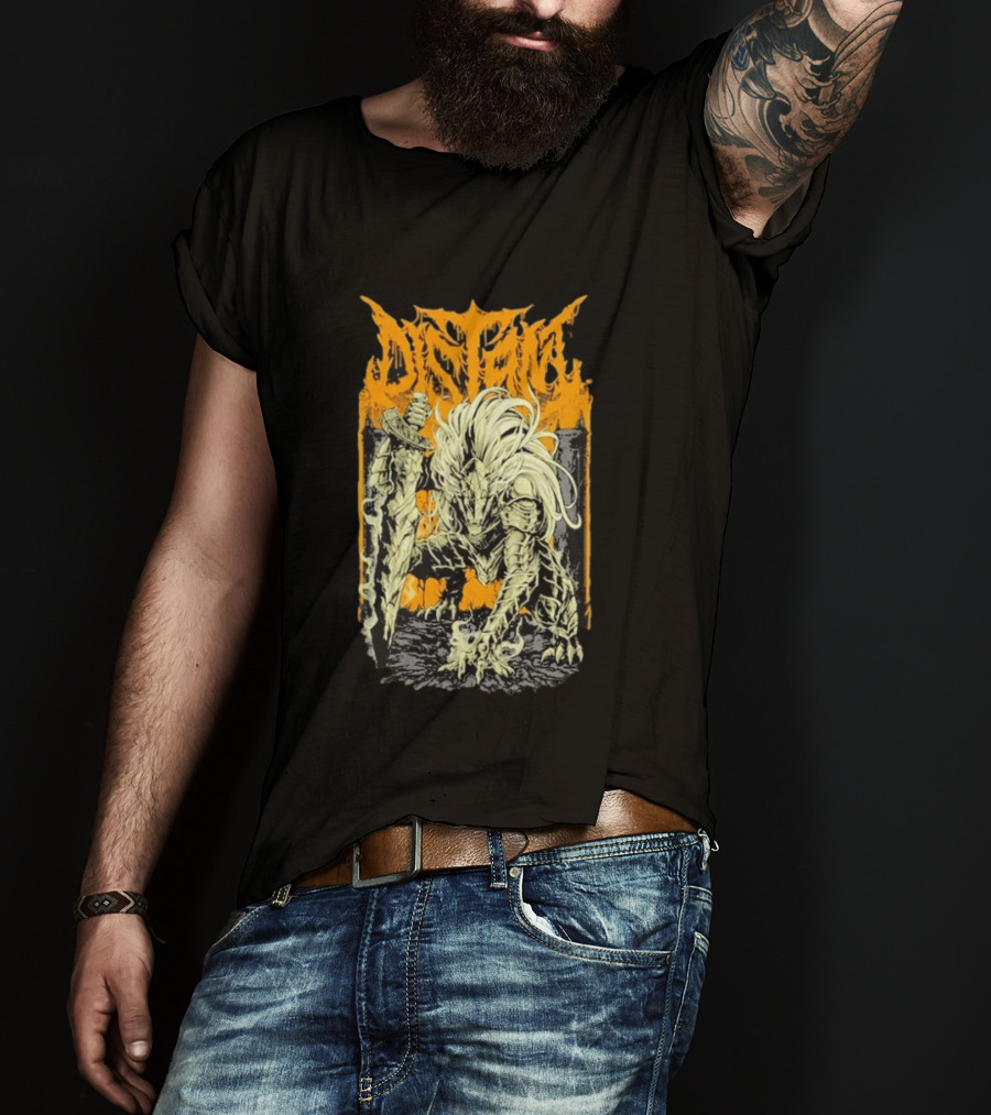 Distant Black Blade Dark Fantasy Warrior With Sword T-Shirt
