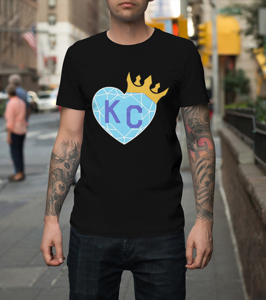 KC Diamond Heart With Golden Crown T-Shirt