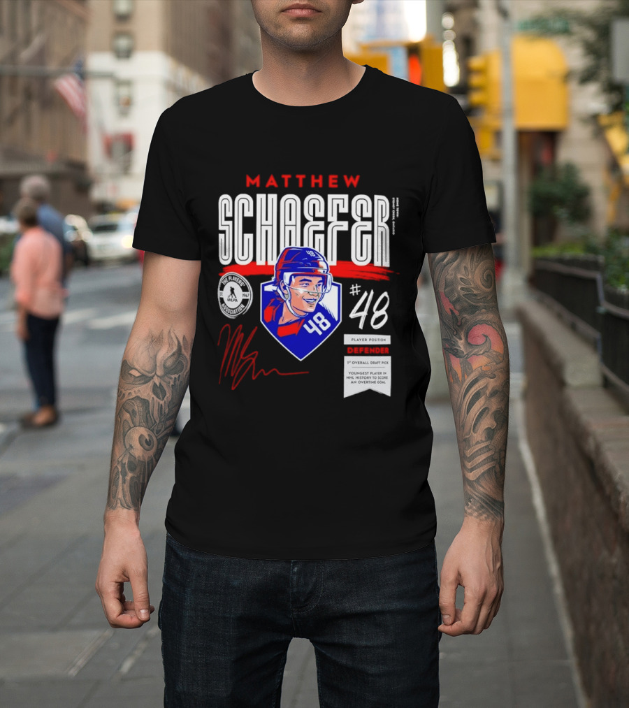 Matthew Schaefer No 48 NHLPA Defender 1st Overall Draft Pick T-Shirt