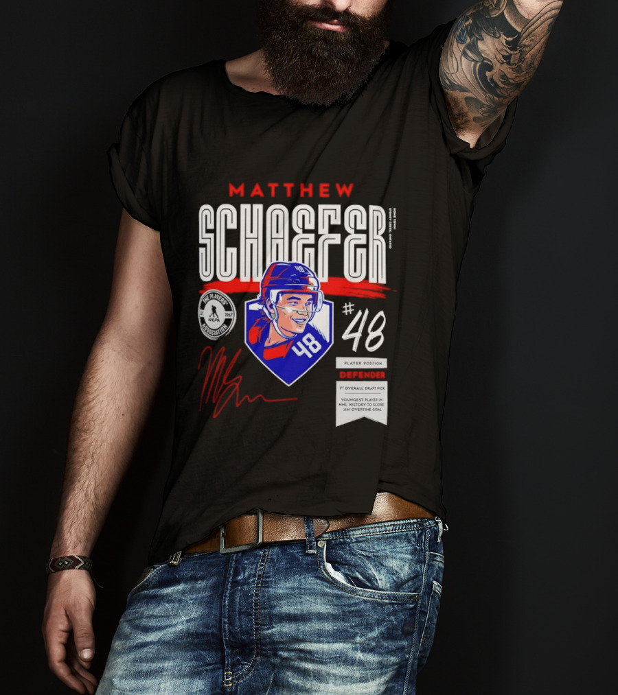 Matthew Schaefer No 48 NHLPA Defender 1st Overall Draft Pick T-Shirt