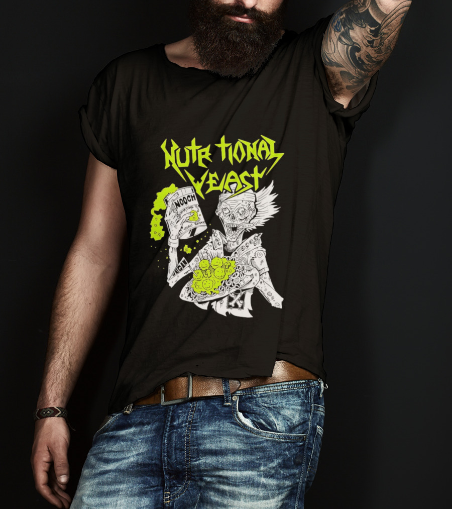 Nutritional Yeast Nooch Vegan Yummy B12 Skeleton T-Shirt