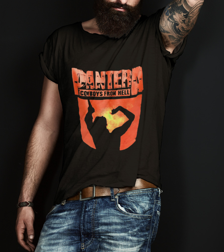 Pantera Cowboys From Hell Heavy Metal Distressed Skull T-Shirt