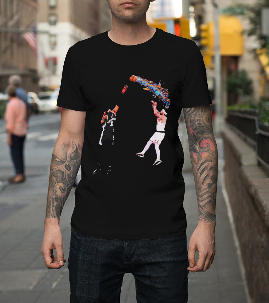 Wembanyama Vs New York Basketball Player Dynamic Showdown T-Shirt