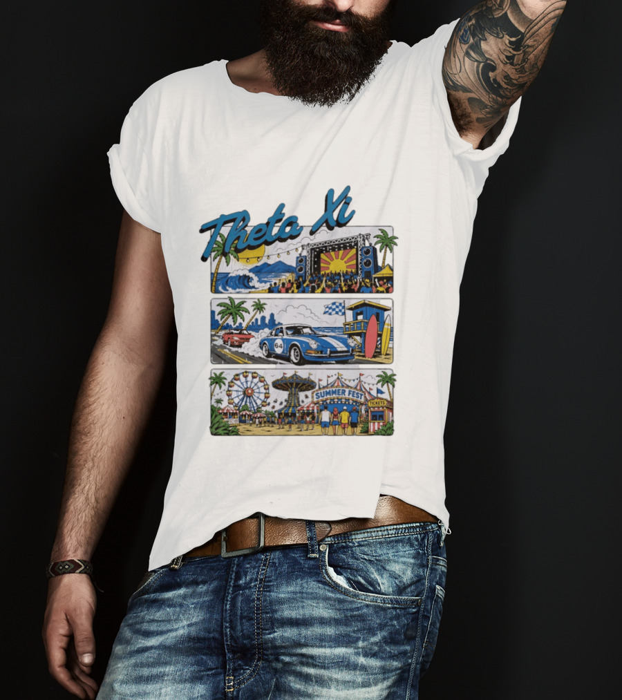 Theta Xi Summer Fest Beach Concert Car Show Ferris Wheel Tickets T-Shirt