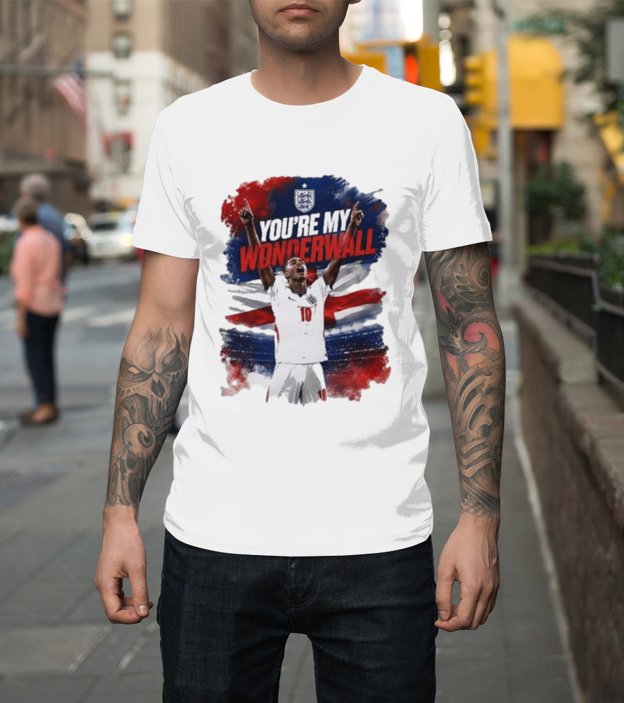 Jude Bellingham England National Team You're My Wonderwall England Flag Football Star Celebration T-Shirt