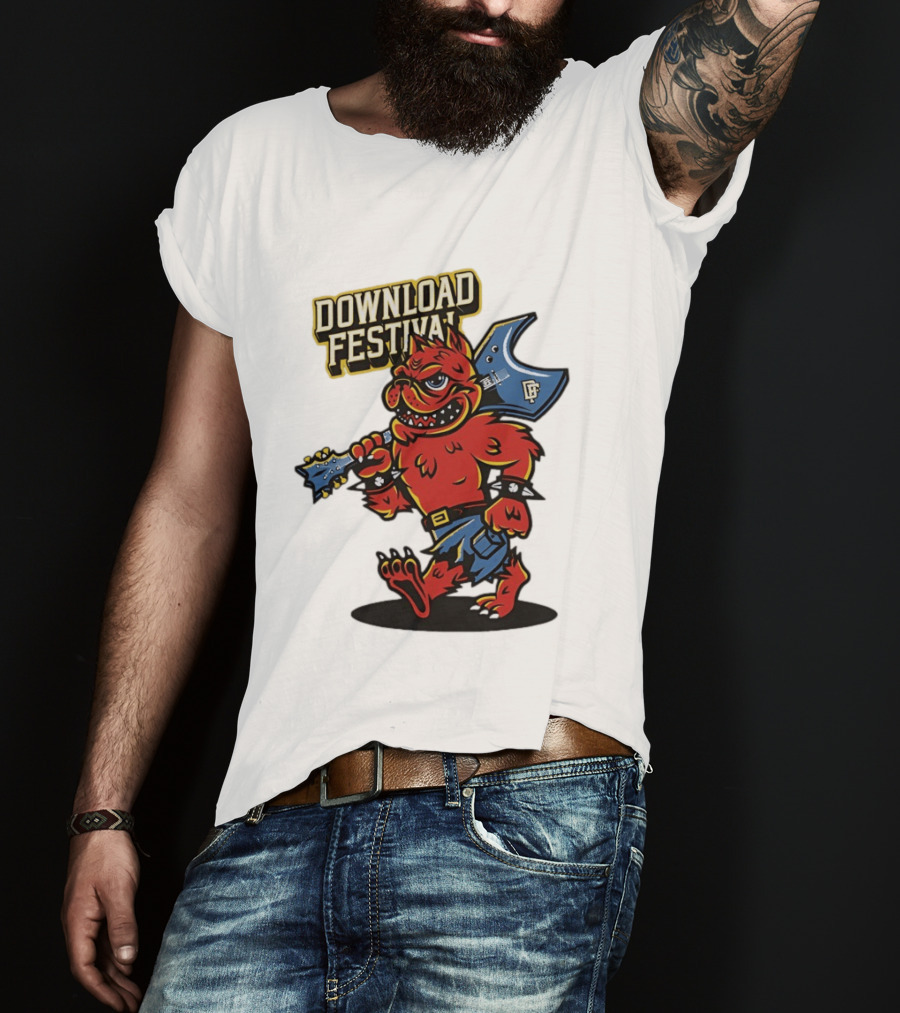 Download Festival Hellhound Character With Guitar T-Shirt