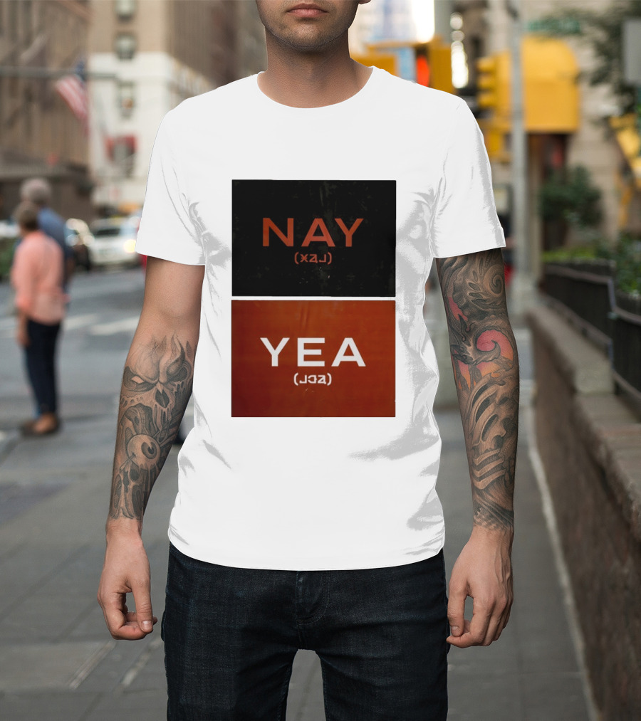 Nay Yea Minimalist Affirmation Negation Optical Illusion T-Shirt