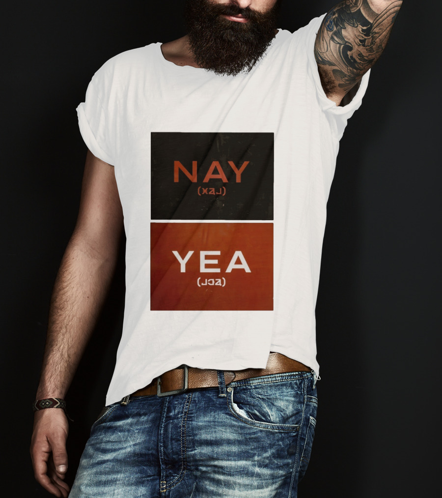 Nay Yea Minimalist Affirmation Negation Optical Illusion T-Shirt