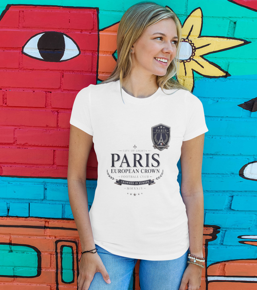 Paris City Of Light European Crown Football Club T-Shirt
