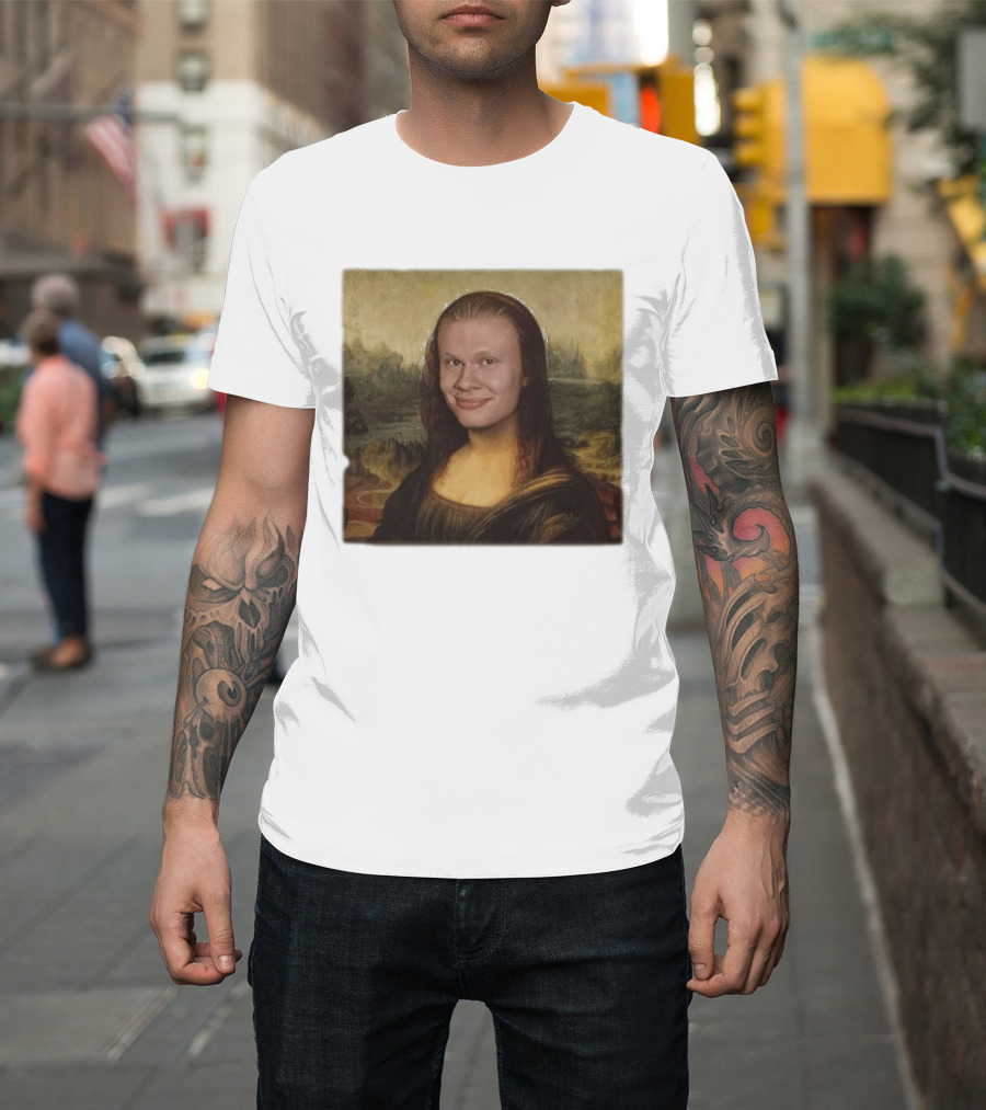 Mona Lisa Erling Haaland Meme Face Fusion T-Shirt