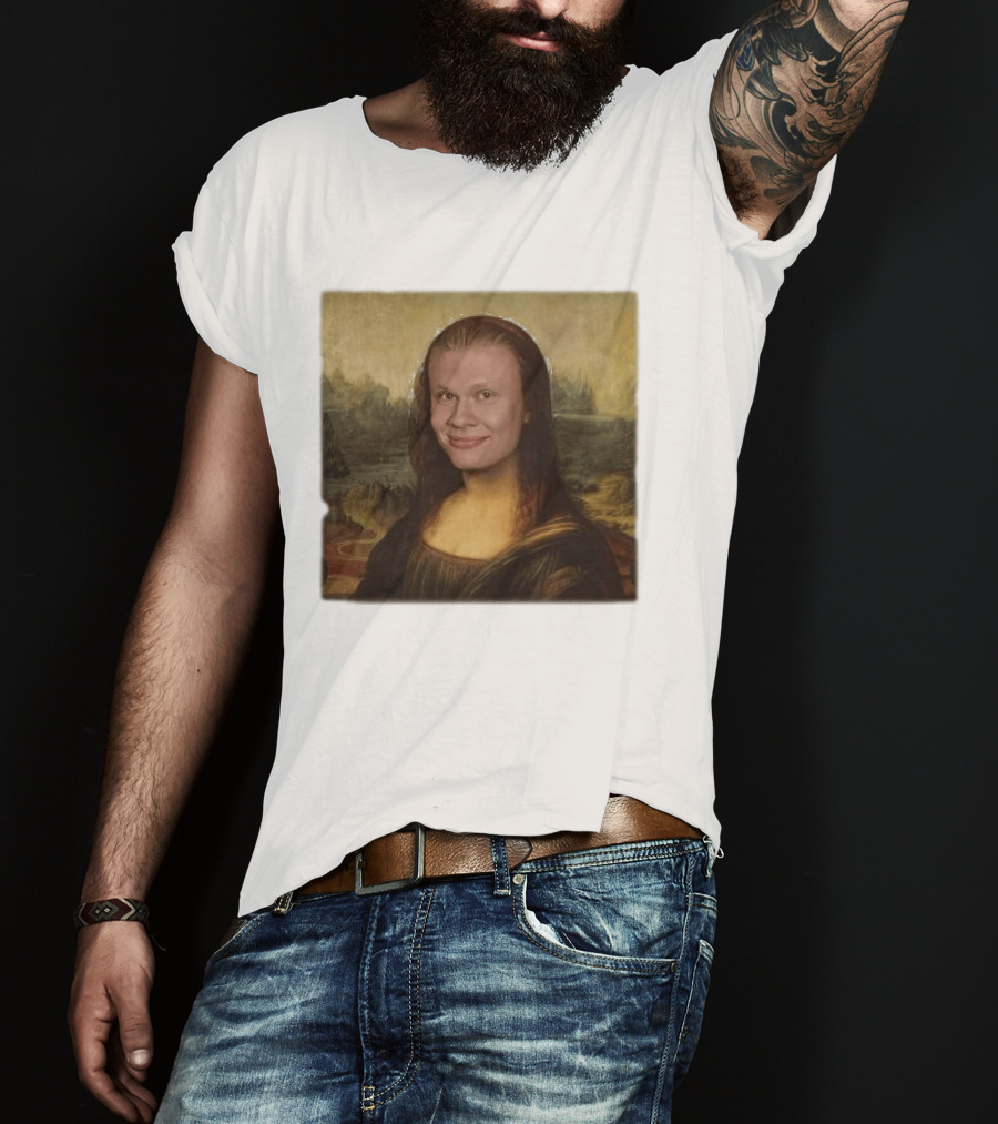 Mona Lisa Erling Haaland Meme Face Fusion T-Shirt