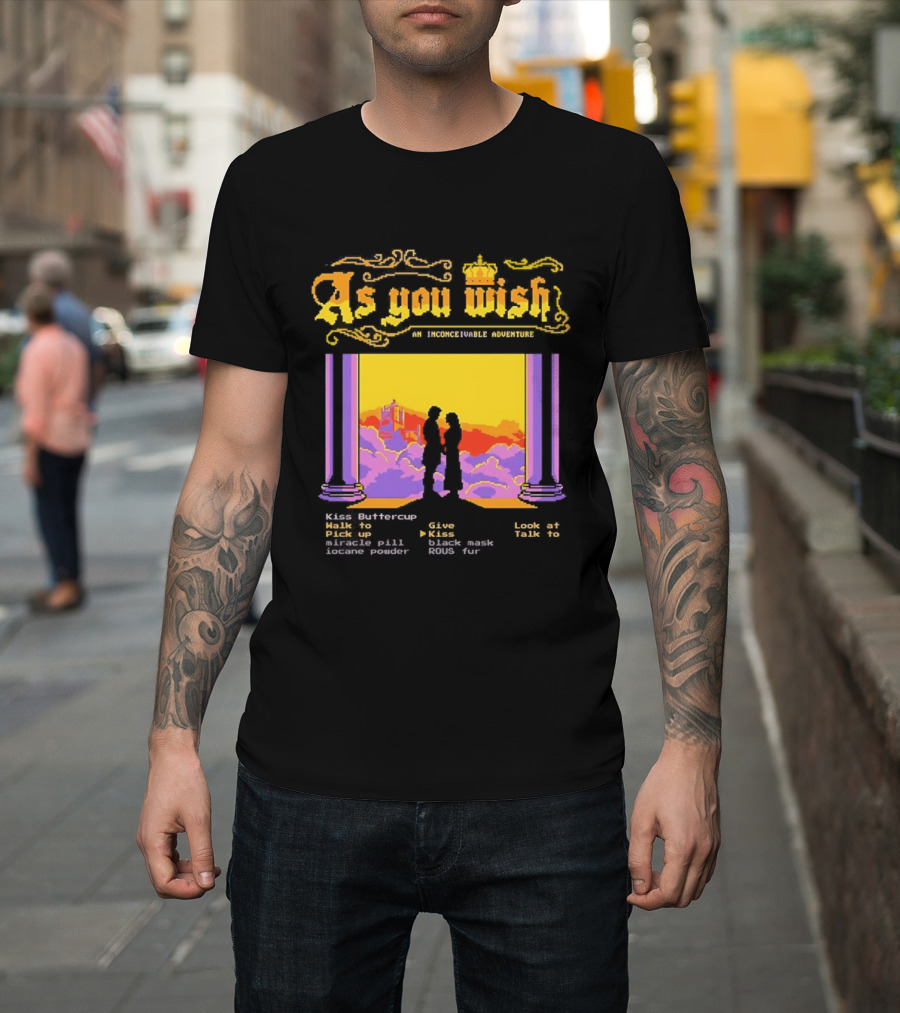 As You Wish An Inconceivable Adventure Princess Bride Castle Silhouette Clouds And Columns T-Shirt