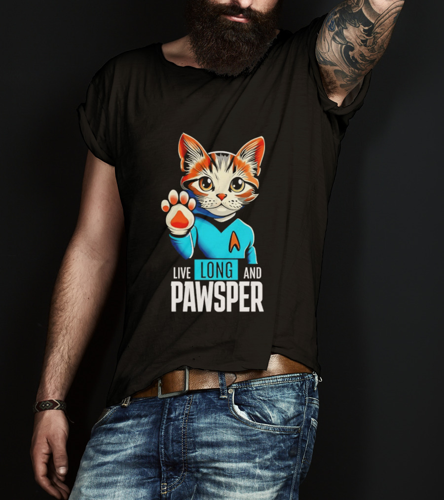 Cat Live Long And Pawsper Fun Feline Cosplay T-Shirt