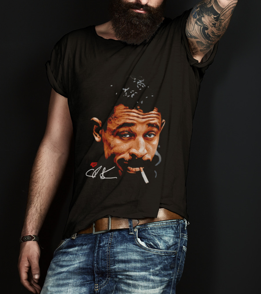 Charles Bukowski Cigarette Artwork CK Signature T-Shirt