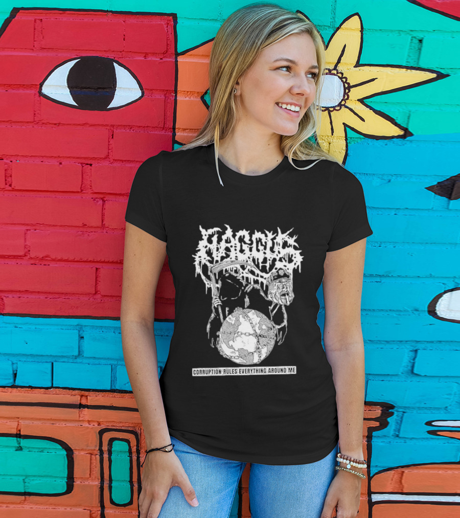 Harcus Grim Reaper Holding Chained Earth Corruption Rules Everything Around Me T-Shirt