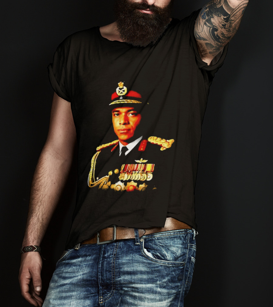 Idi Amin Dada Uganda Military Uniform Medal Illustrative T-Shirt
