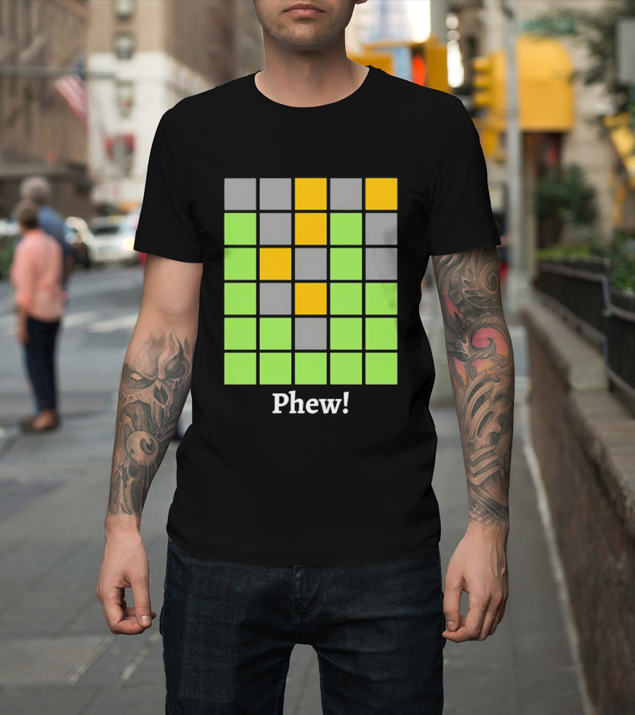 Minesweeper Phew Grid Game Board Text Phew T-Shirt