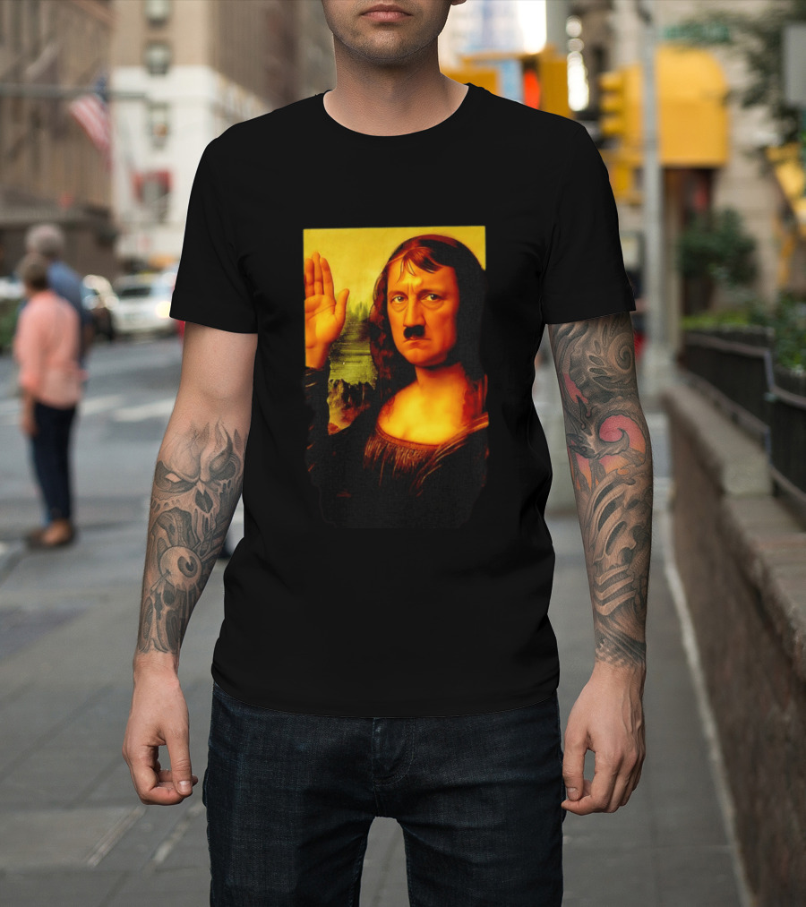 Mona Lisa Hitler Mashup Painting Iconic Fusion T-Shirt