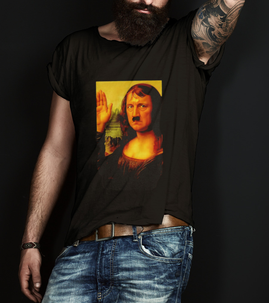 Mona Lisa Hitler Mashup Painting Iconic Fusion T-Shirt