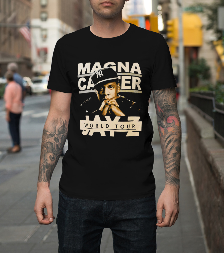 Jay Z Magna Carter World Tour Yankees Cap T-Shirt