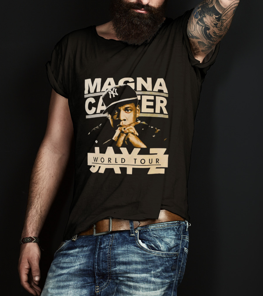 Jay Z Magna Carter World Tour Yankees Cap T-Shirt