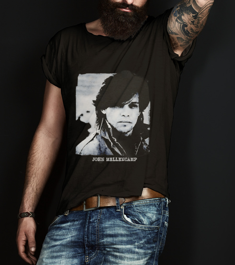 John Mellencamp Rock Music Singer Black And White T-Shirt