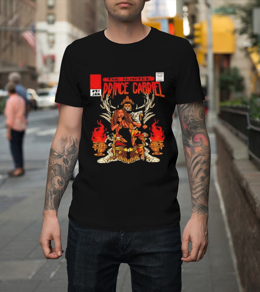 The Hunter Prince Gabriel 97 Jan Comic Book Cover Deer Antlers Flaming Torches T-Shirt