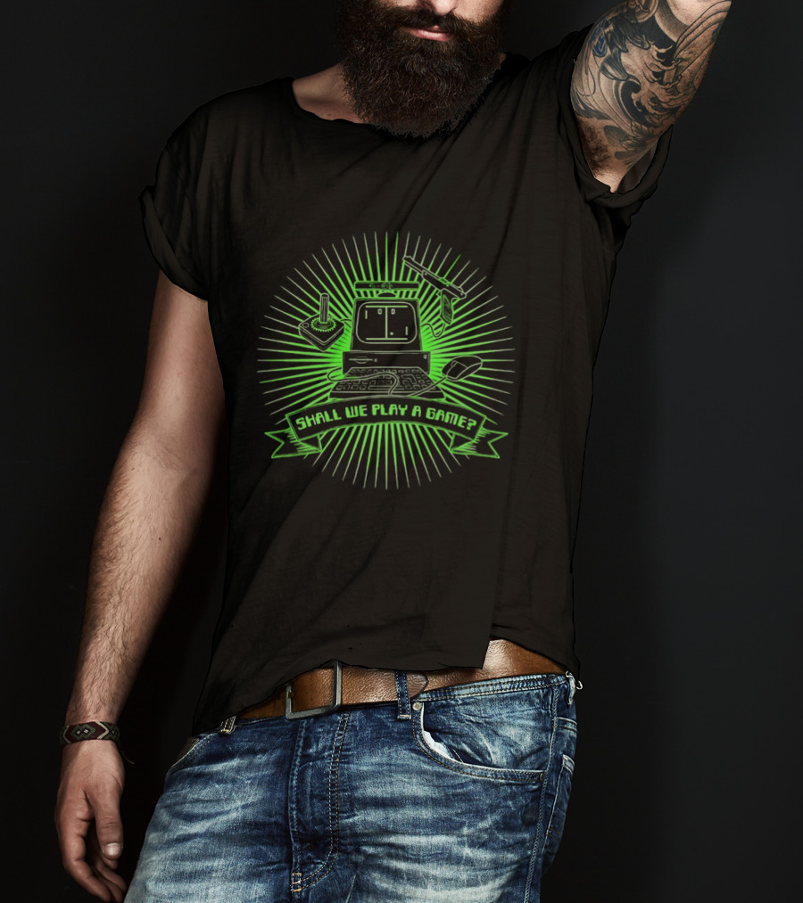 Shall We Play A Game Retro Computer Joystick And Mouse T-Shirt