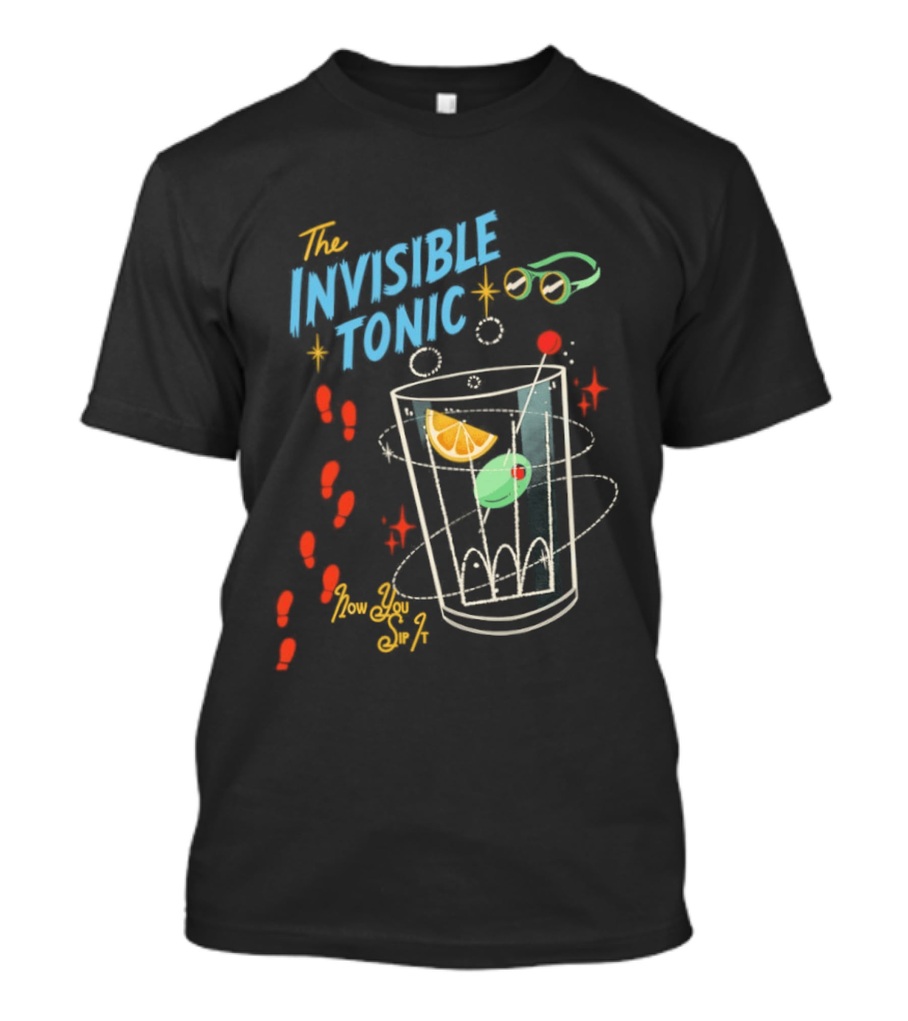 The Invisible Tonic Glass With Citrus Garnish And Playful Summer T-Shirt