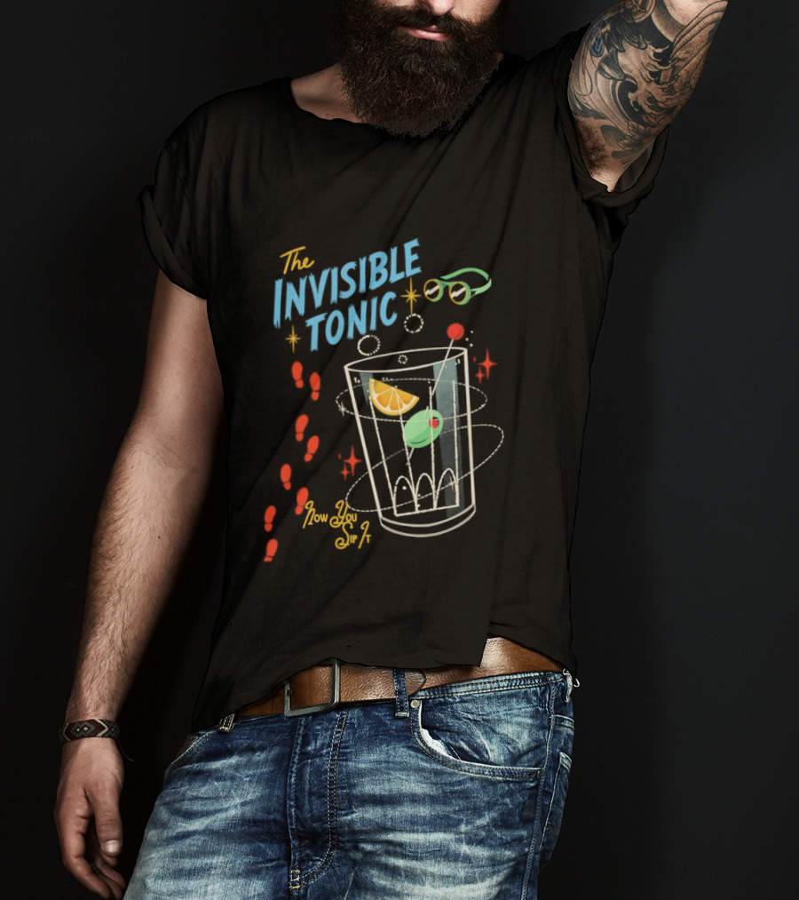 The Invisible Tonic Glass With Citrus Garnish And Playful Summer T-Shirt