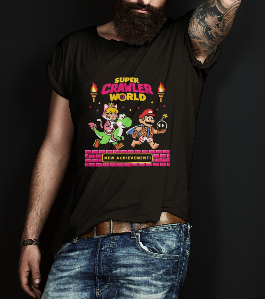 Super Crawler World Mario Peach Yoshi New T-Shirt
