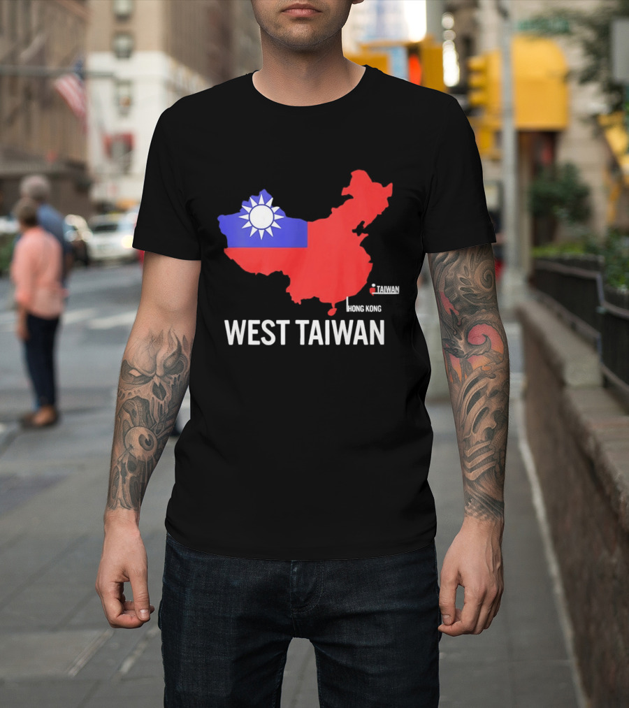 West Taiwan Map Political Geopolitical With Flag T-Shirt