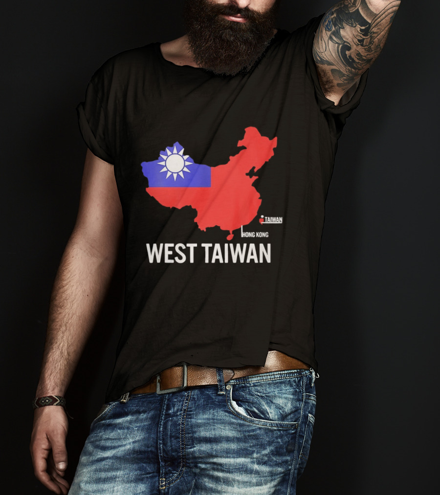 West Taiwan Map Political Geopolitical With Flag T-Shirt