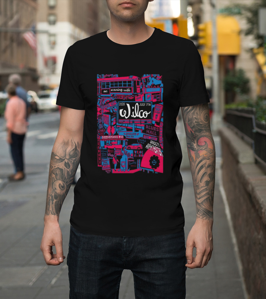 Wilco July 7 2026 Grind City Amphitheater Memphis TN An Evening With Stax Blues River City T-Shirt