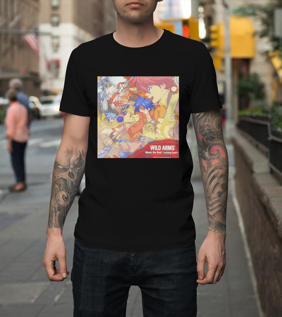 Wild Arms Music The Best Rocking Heart 2006 Anime Characters Playing Guitar T-Shirt