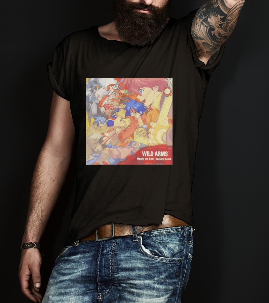 Wild Arms Music The Best Rocking Heart 2006 Anime Characters Playing Guitar T-Shirt