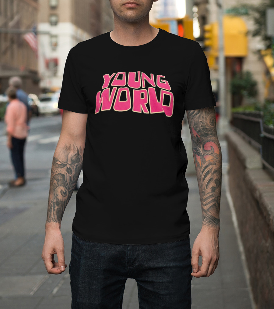 Young World Streetwear Pink Bold Text Fashion T-Shirt